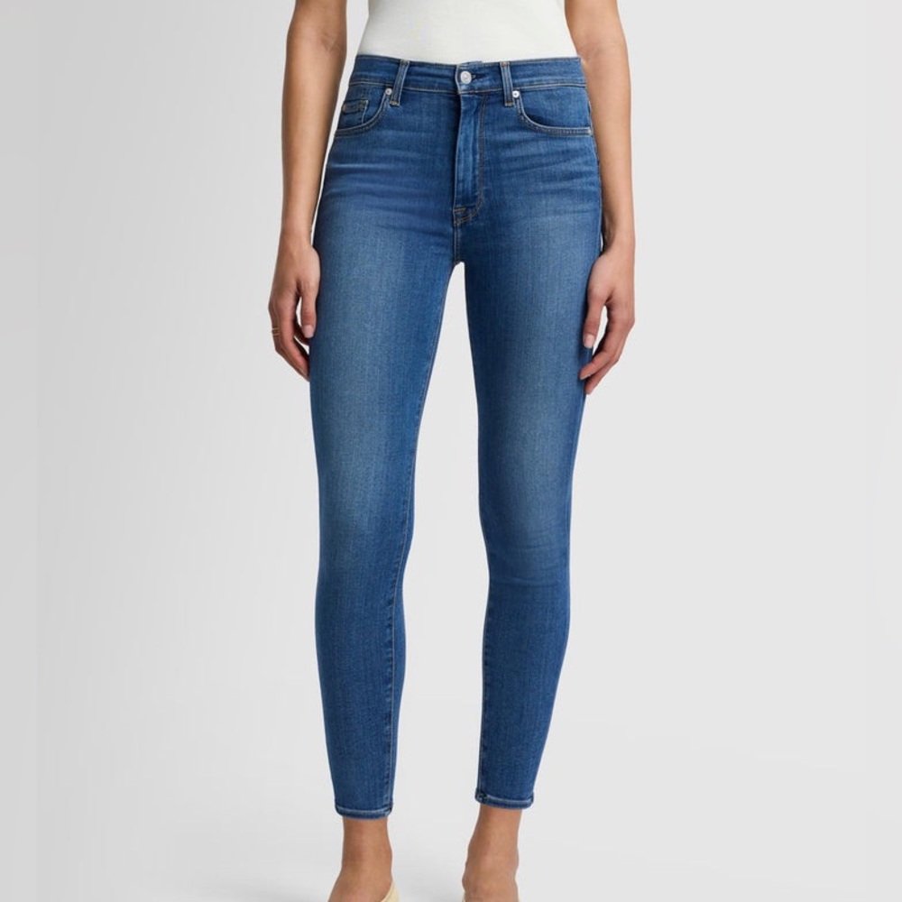 7 For All Mankind High Waist Ankle Skinny Jeans - size 28